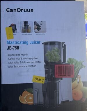 EanOruus Cold Press Juicer, 5.8" Wide Feed Chute Juice Extractor Machine